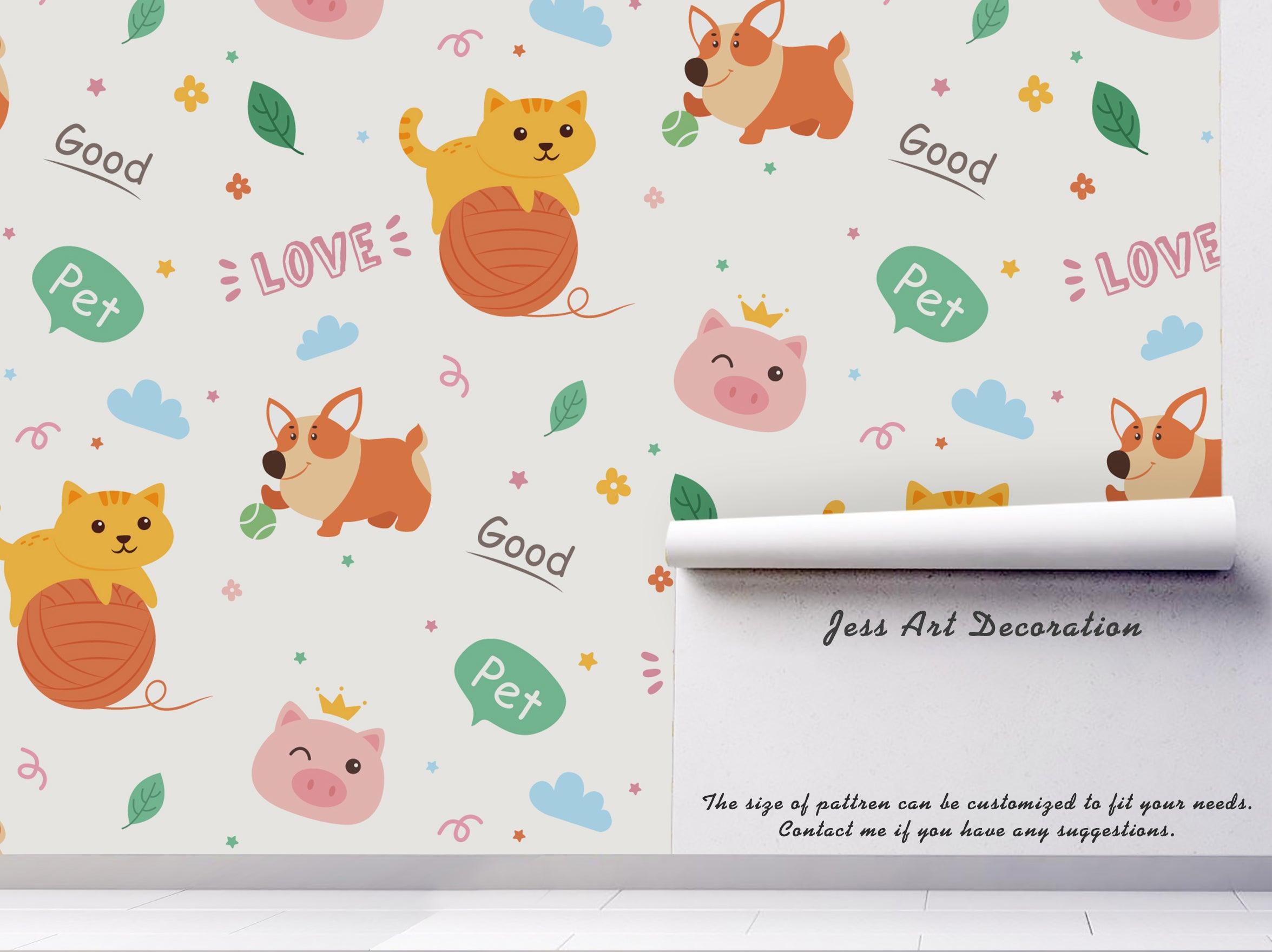 3D Cartoon Orange Cats Animals Wall Mural Wallpaper 60- Jess Art Decoration