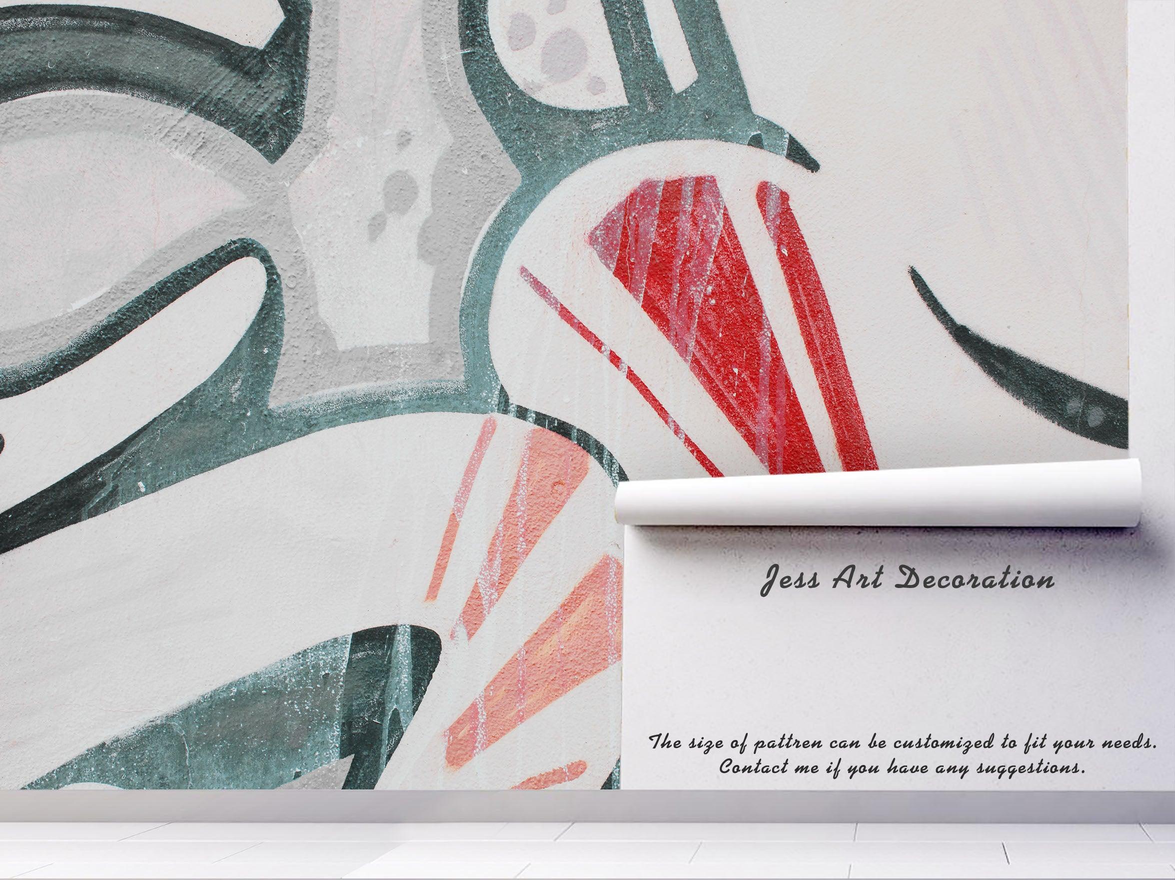 3D Abstract Grey Graffiti Wall Mural Wallpaper 48- Jess Art Decoration