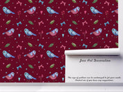 3D Cartoon Bird Red Wall Mural Wallpaper 113- Jess Art Decoration