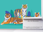 3D tiger leaves wall mural wallpaper 89- Jess Art Decoration