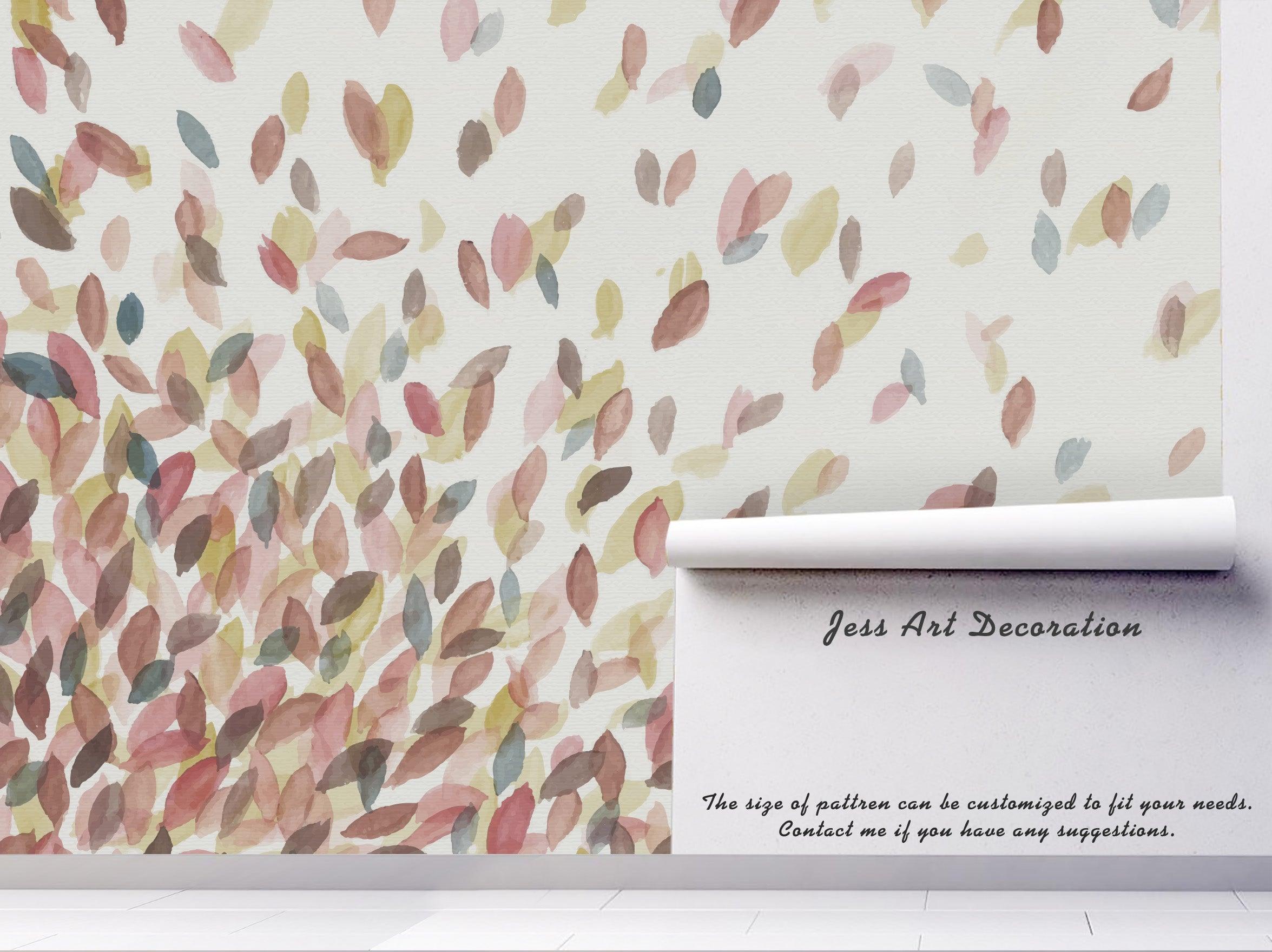 3D Watercolor Colorful Abstract Leaves Wall Mural Wallpaper 41- Jess Art Decoration