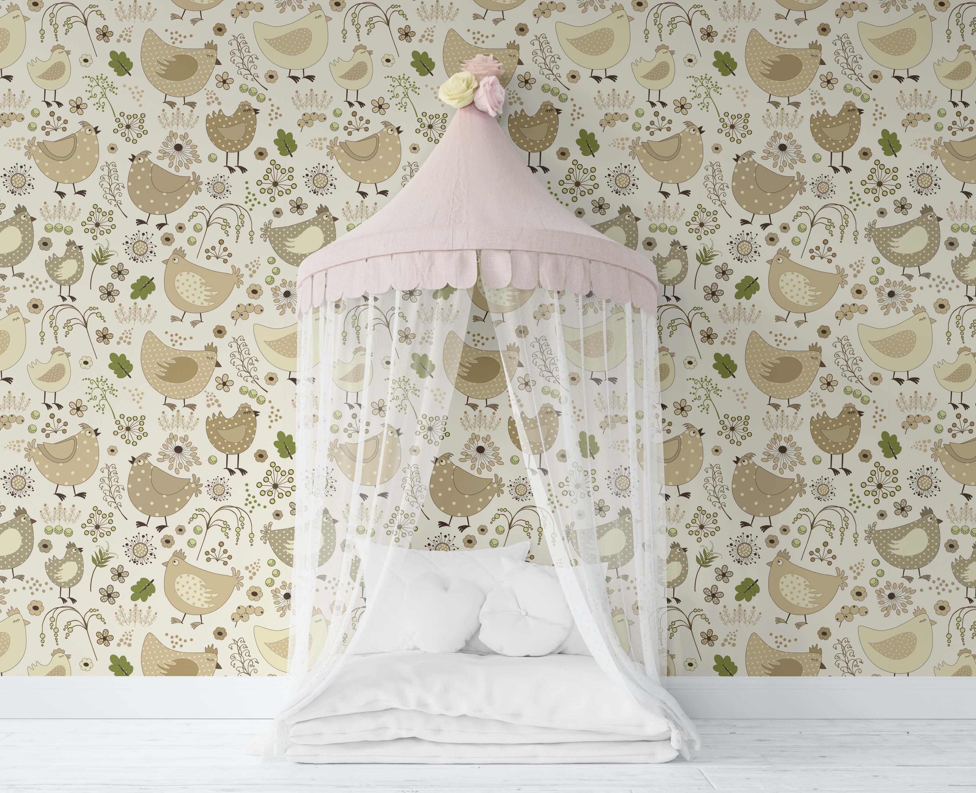 3D Cartoon Hen Pattern Wall Mural Wallpaper 93- Jess Art Decoration