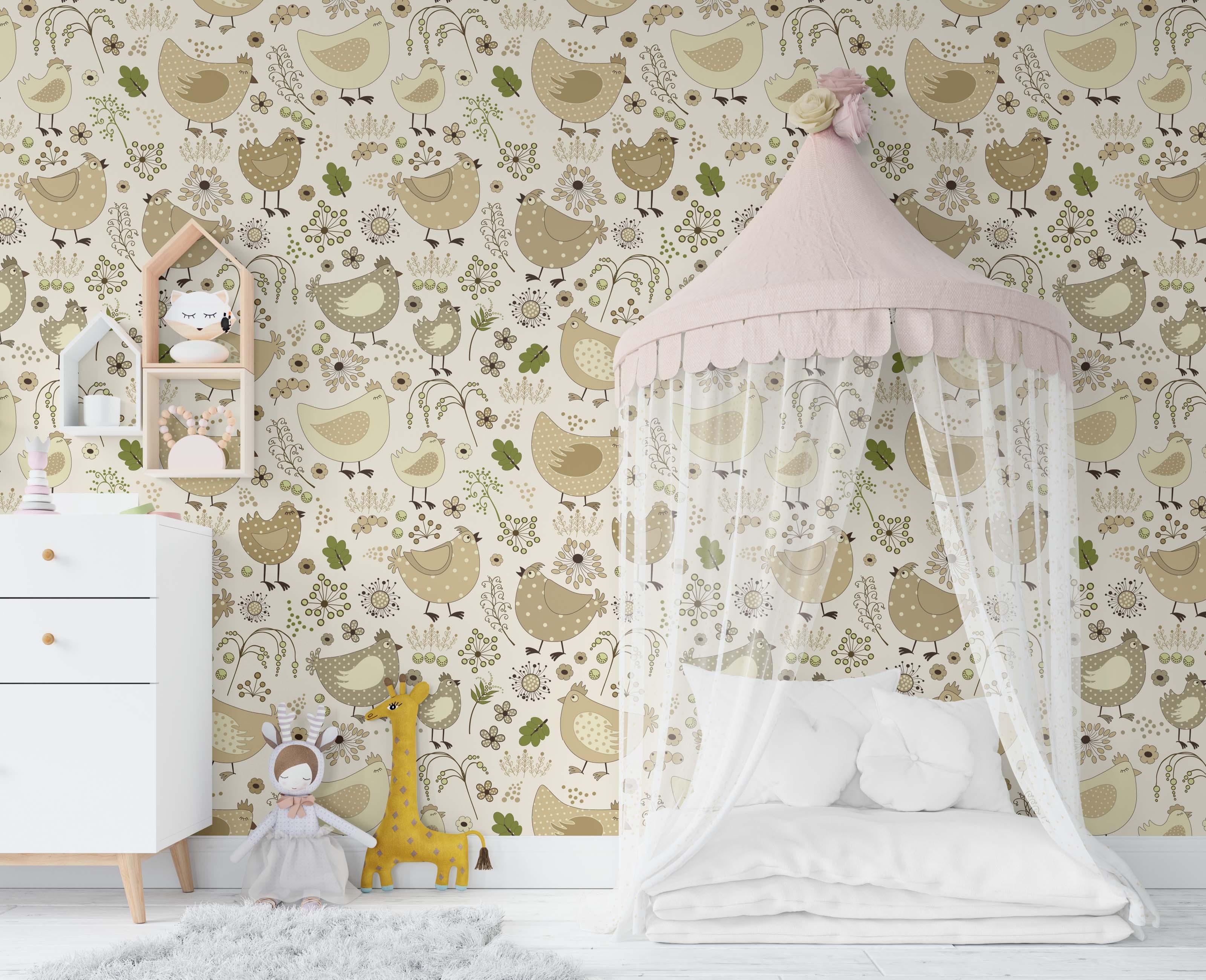 3D Cartoon Hen Pattern Wall Mural Wallpaper 93- Jess Art Decoration