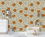 3D Orange Fox Leaf Wall Mural Wallpaper 181- Jess Art Decoration