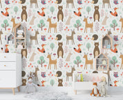 3D Cartoon Animal Tree Wall Mural Wallpaper 138- Jess Art Decoration