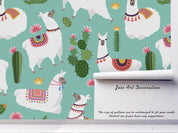 3D alpaca cactus wall mural wallpaper 54- Jess Art Decoration