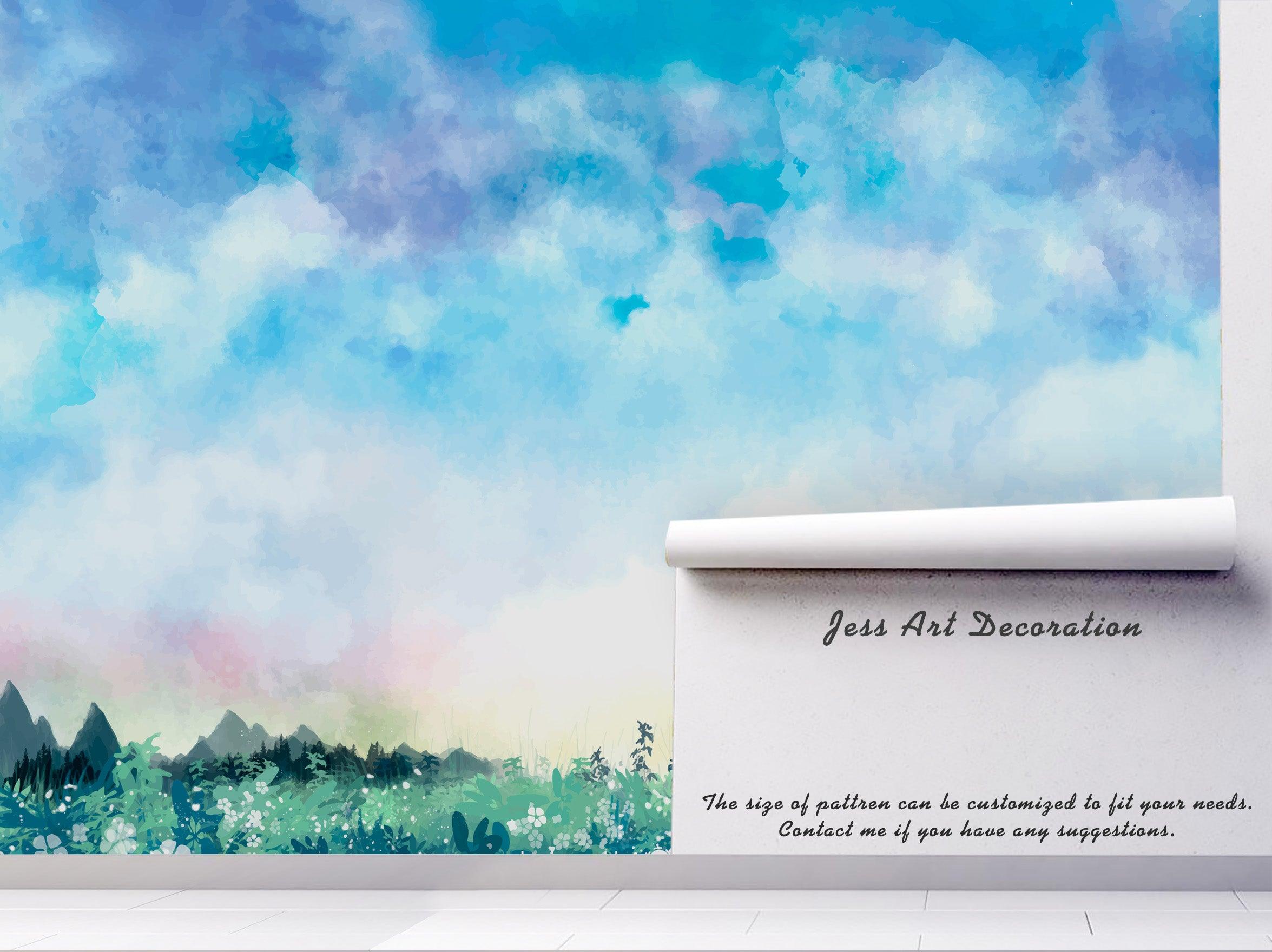 3D Blue Sky White Clouds Wall Mural Wallpaper 45- Jess Art Decoration