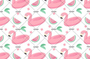 3D Flamingo Watermelon Wall Mural Wallpaper 4- Jess Art Decoration