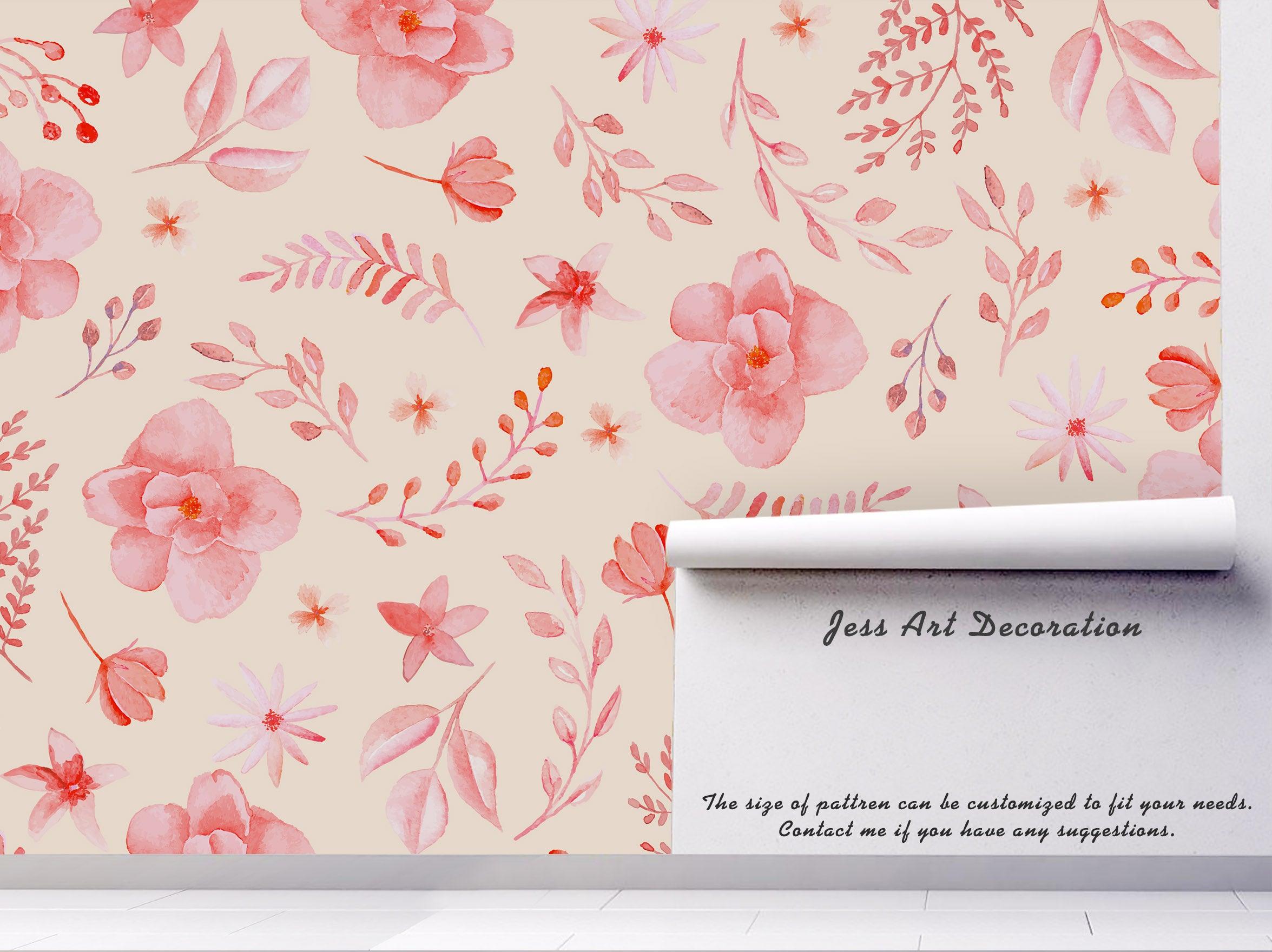 3D Watercolor Pink Floral Wall Mural Wallpaper 48- Jess Art Decoration