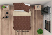 3D Fresh Abstract Vintage Brown Line Leaves Floral Pattern Quilt Cover Set Bedding Set Duvet Cover Pillowcases WJ 4076- Jess Art Decoration