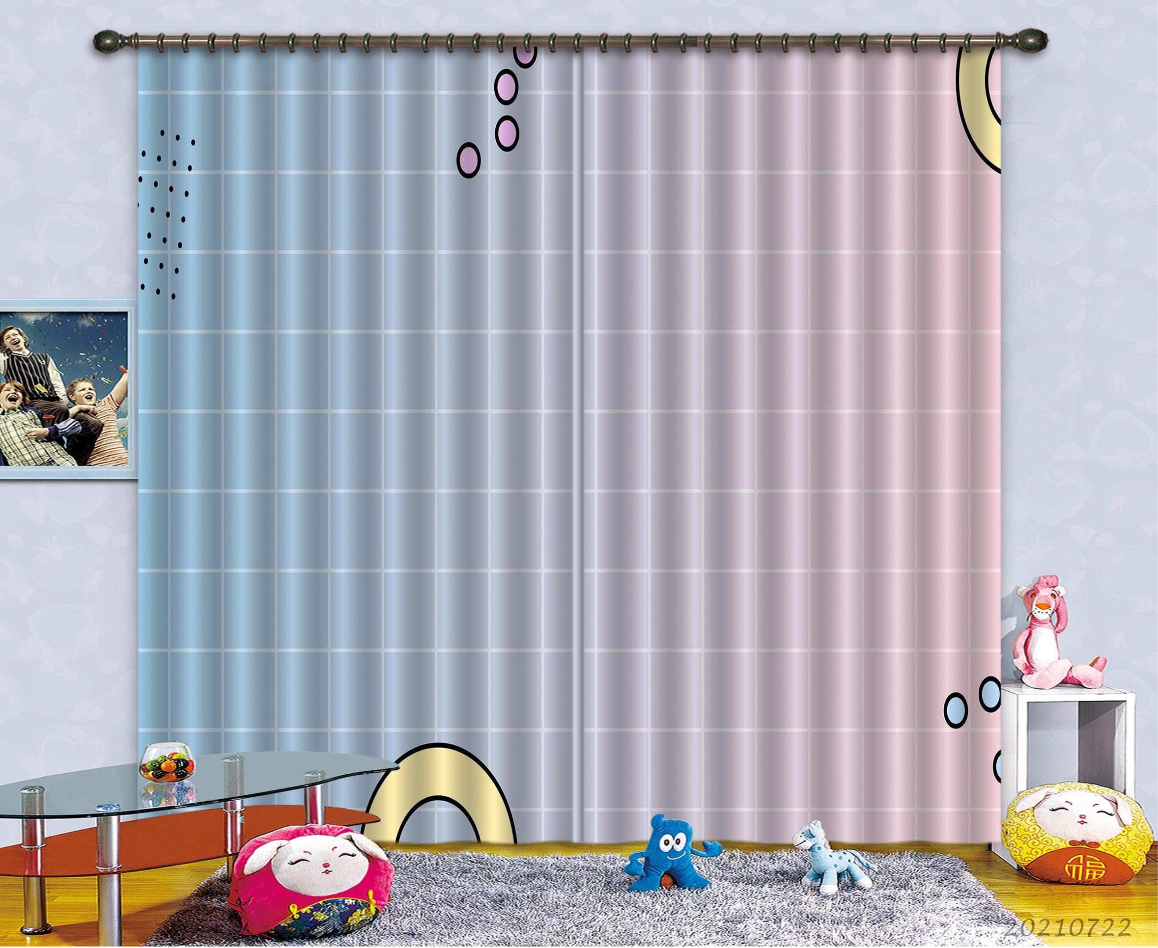 3D Abstract Geometric Pattern Curtains and Drapes LQH 442- Jess Art Decoration