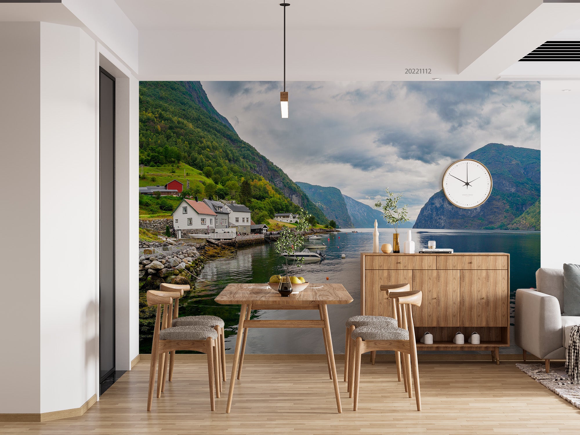 3D Aurlandsfjord Norway Landscape Mountain River Wall Mural Wallpaper GD 2142- Jess Art Decoration