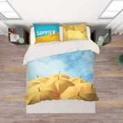 3D Blue Sky Yellow Umbrella Quilt Cover Set Bedding Set Pillowcases 108- Jess Art Decoration