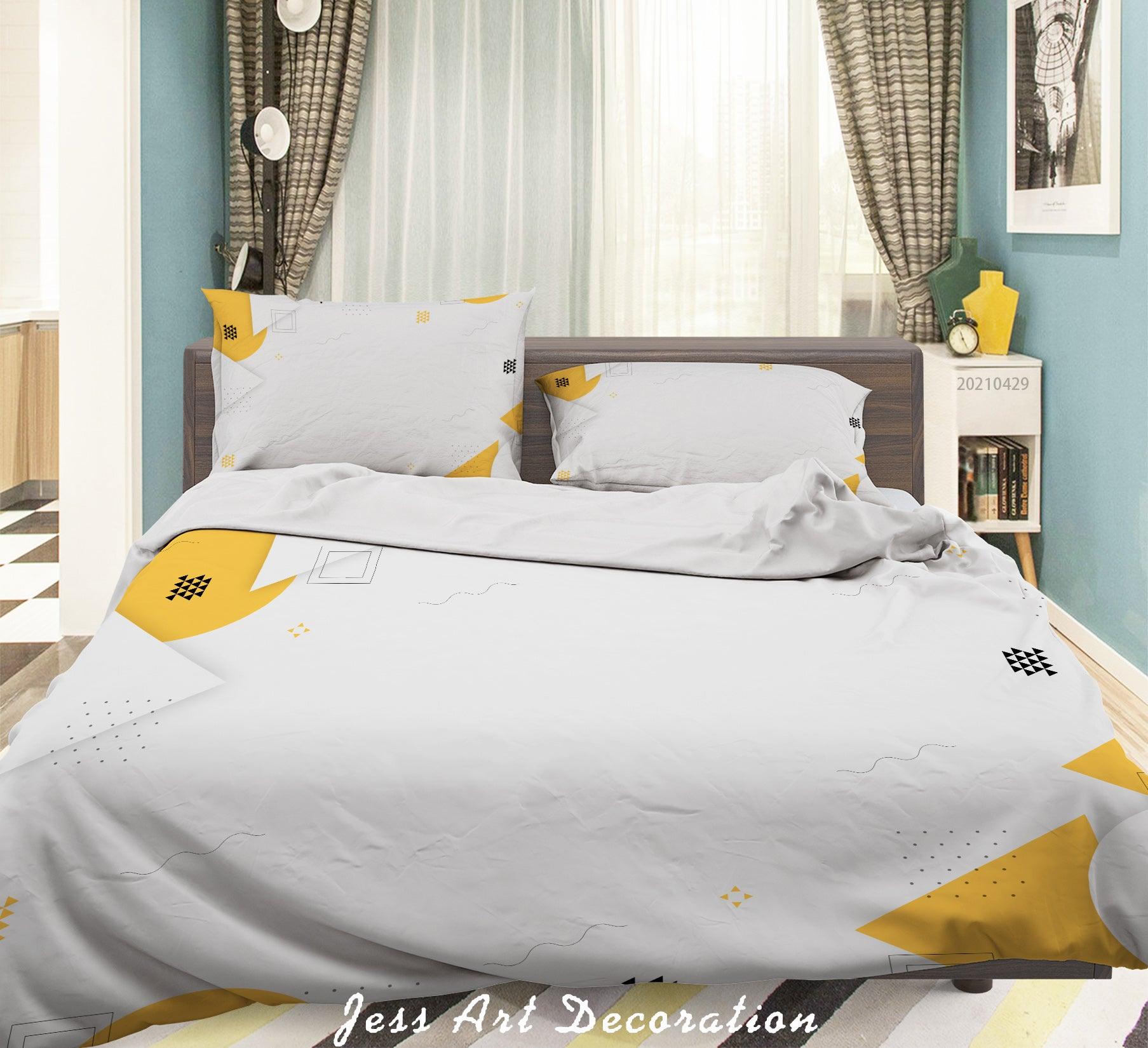 3D Abstract Golden Geometry Quilt Cover Set Bedding Set Duvet Cover Pillowcases 223- Jess Art Decoration