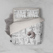 3D Eiffel Tower Big Ben Sailboat Map Quilt Cover Set Bedding Set Pillowcases 142- Jess Art Decoration