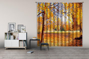 3D Autumn Forest Landscape Curtains and Drapes LQH 225- Jess Art Decoration