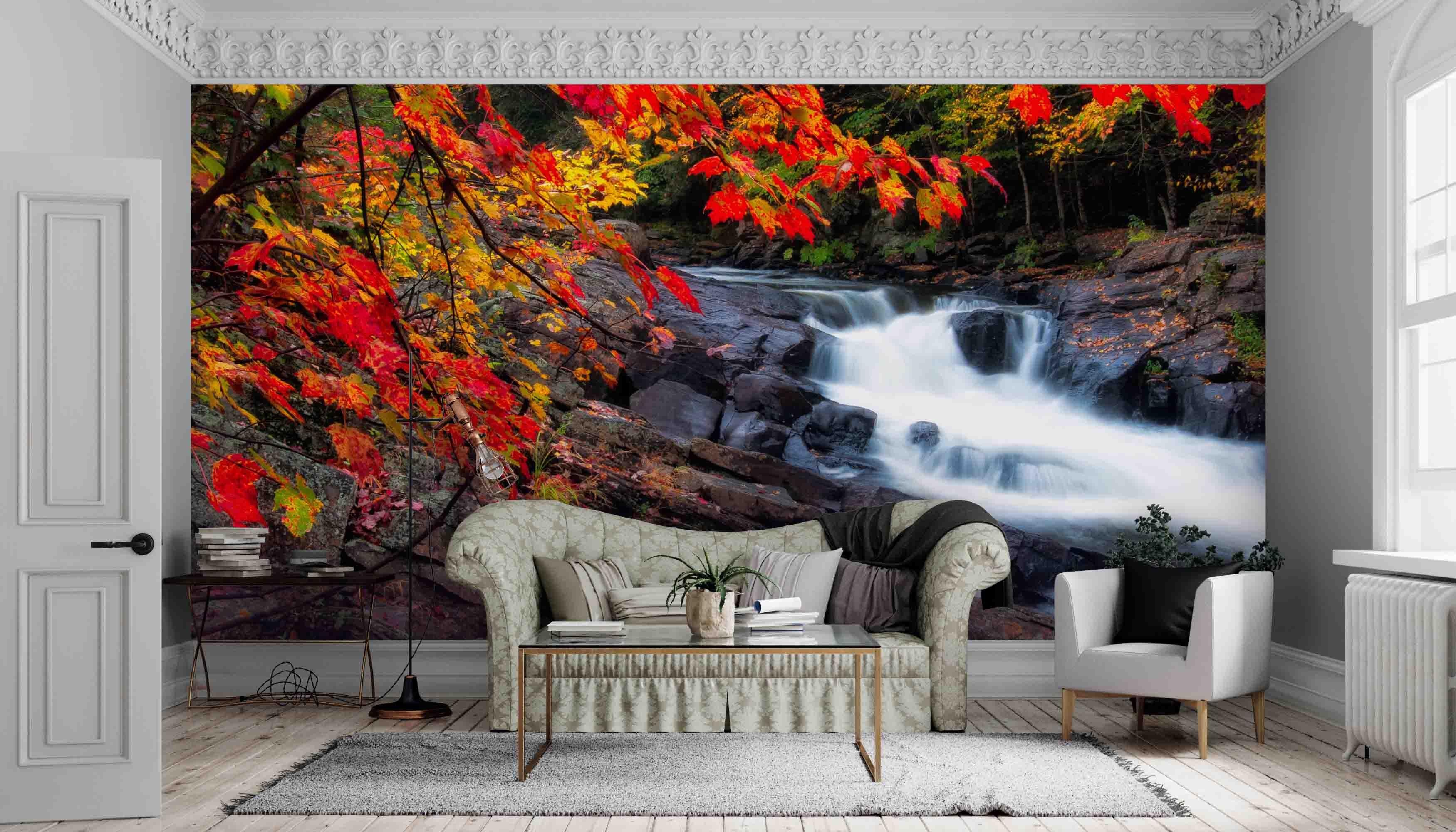 3D Maple Water Scenery Wall Mural Wallpaper A169 LQH- Jess Art Decoration
