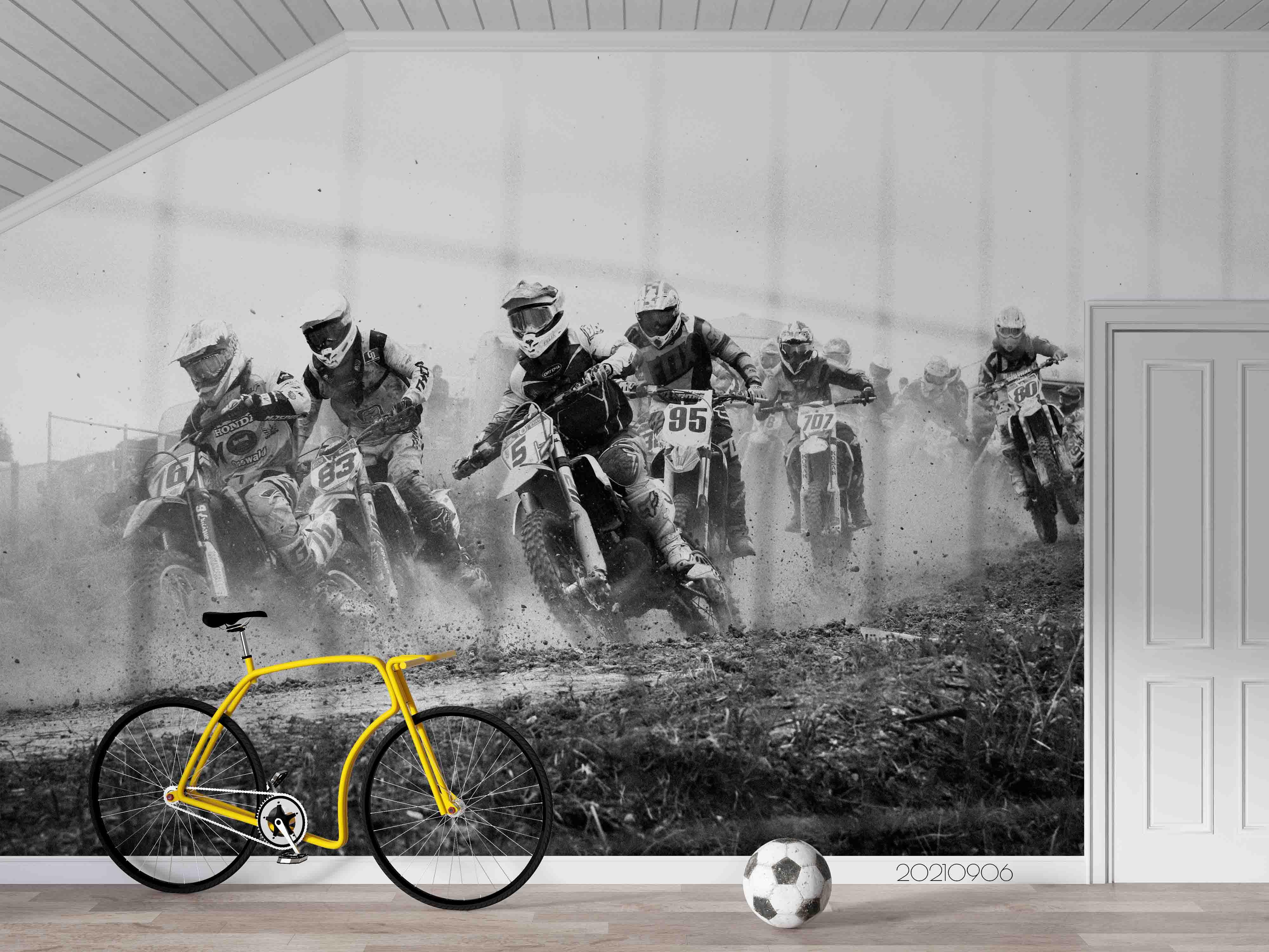Motorcycle Rally Action Sports Wallpaper action sports wall mural for sports room or entertainment space - view 4