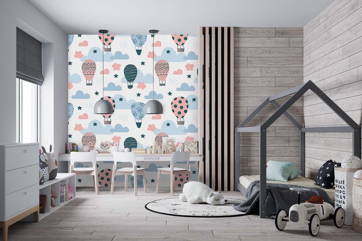 3D Hot Air Balloons Watercolor Pattern Wall Mural Wallpaper WJ 6785- Jess Art Decoration