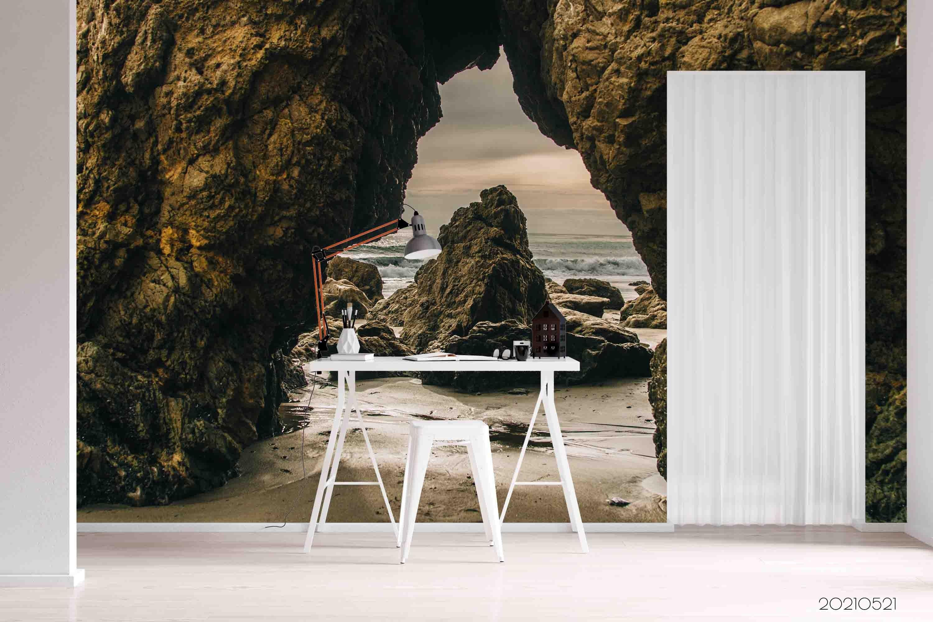 3D Sea Rock Landscape Wall Mural Wallpaper LQH 273- Jess Art Decoration