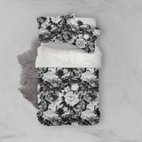3D Grey Flowers Quilt Cover Set Bedding Set Pillowcases 13- Jess Art Decoration