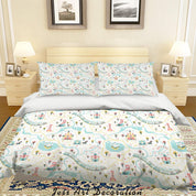 3D Cartoon Castle Train Quilt Cover Set Bedding Set Duvet Cover Pillowcases A045 LQH- Jess Art Decoration