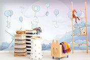 3D Blue Balloon Bears Wall Mural Wallpaper 16- Jess Art Decoration