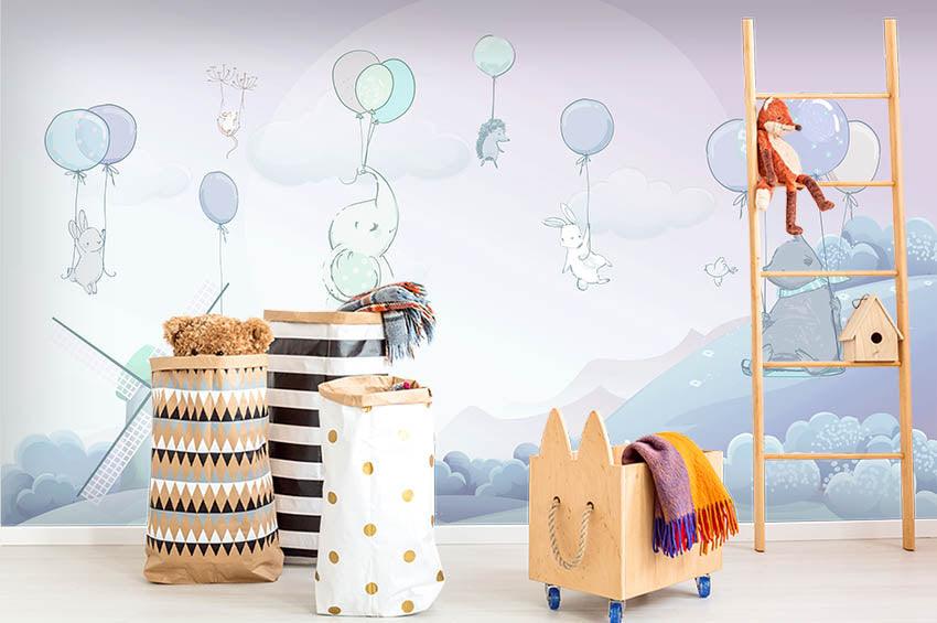 3D Blue Balloon Bears Wall Mural Wallpaper 16- Jess Art Decoration