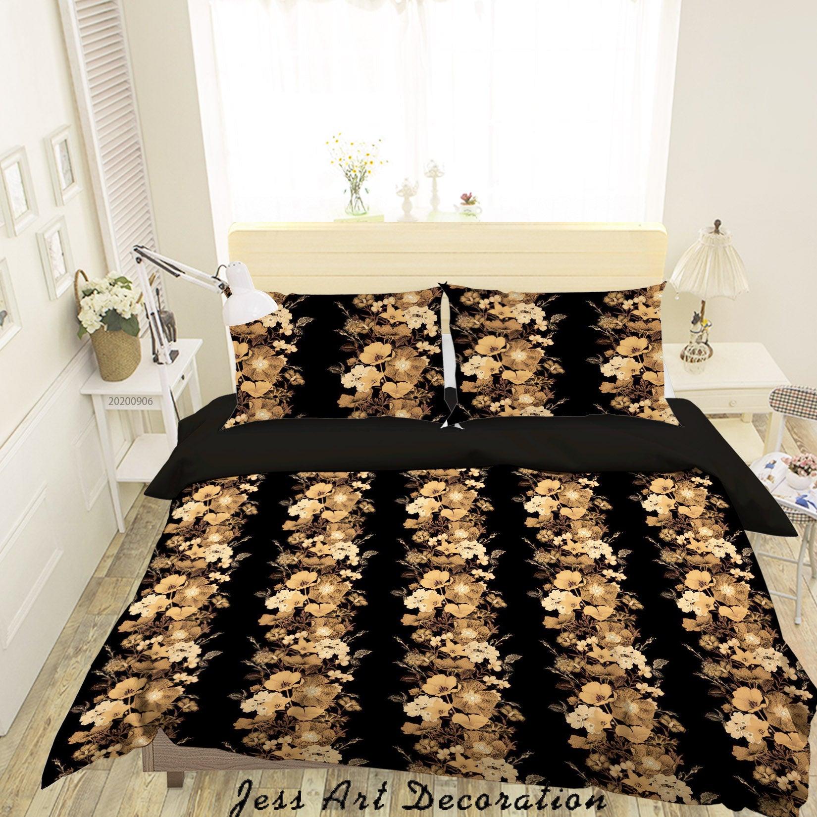 3D Vintage Leaves Floral Pattern Quilt Cover Set Bedding Set Duvet Cover Pillowcases WJ 3623- Jess Art Decoration