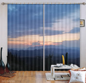 3D Woods Mountain Sky Dark Cloud Curtains and Drapes GD 2007- Jess Art Decoration