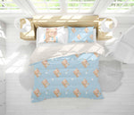 3D Unicorn Pig Blue Quilt Cover Set Bedding Set Pillowcases 85- Jess Art Decoration