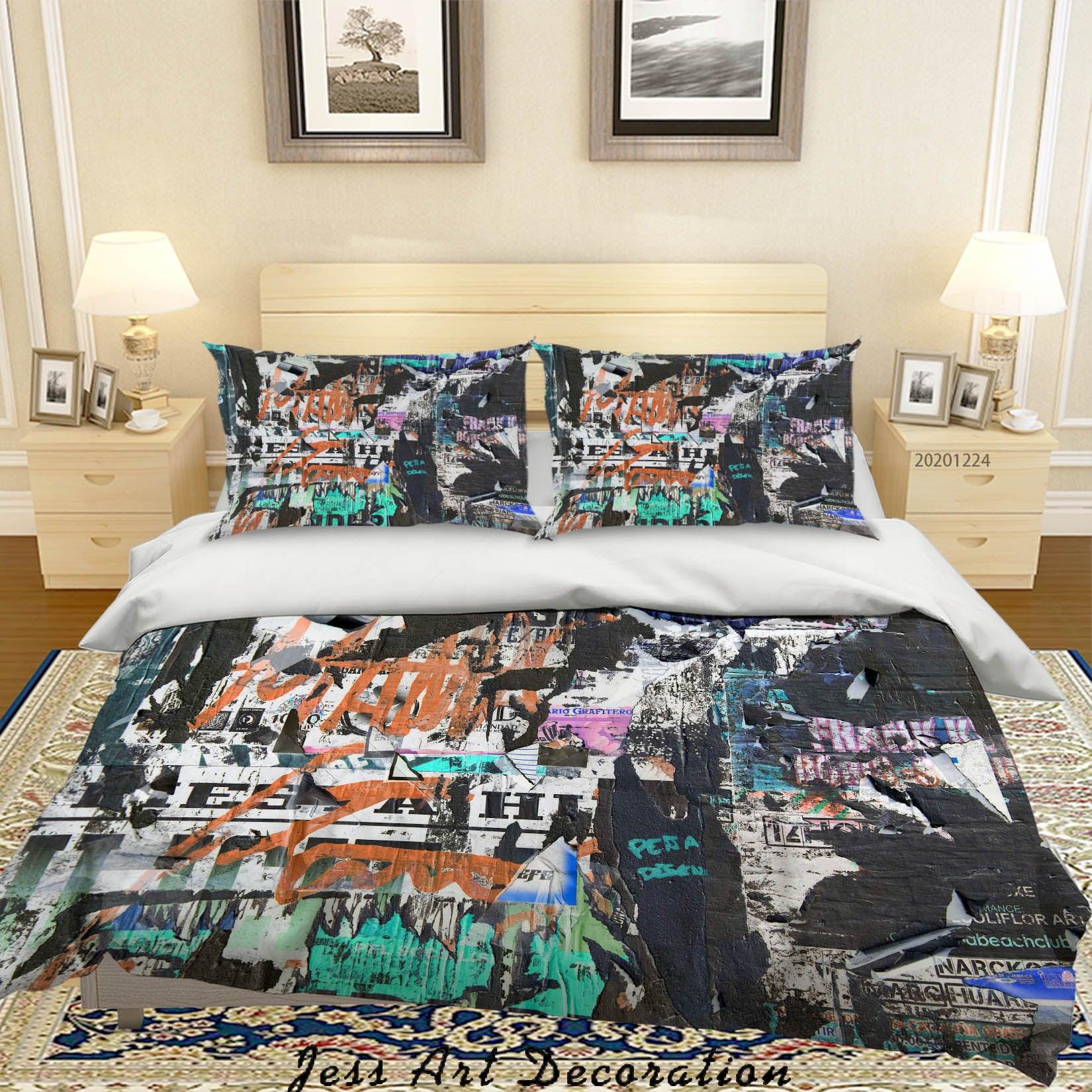 3D Abstract Graffiti Pattern Quilt Cover Set Bedding Set Duvet Cover Pillowcases 160 LQH- Jess Art Decoration