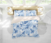 3D Blue Flowers Quilt Cover Set Bedding Set Pillowcases 65- Jess Art Decoration