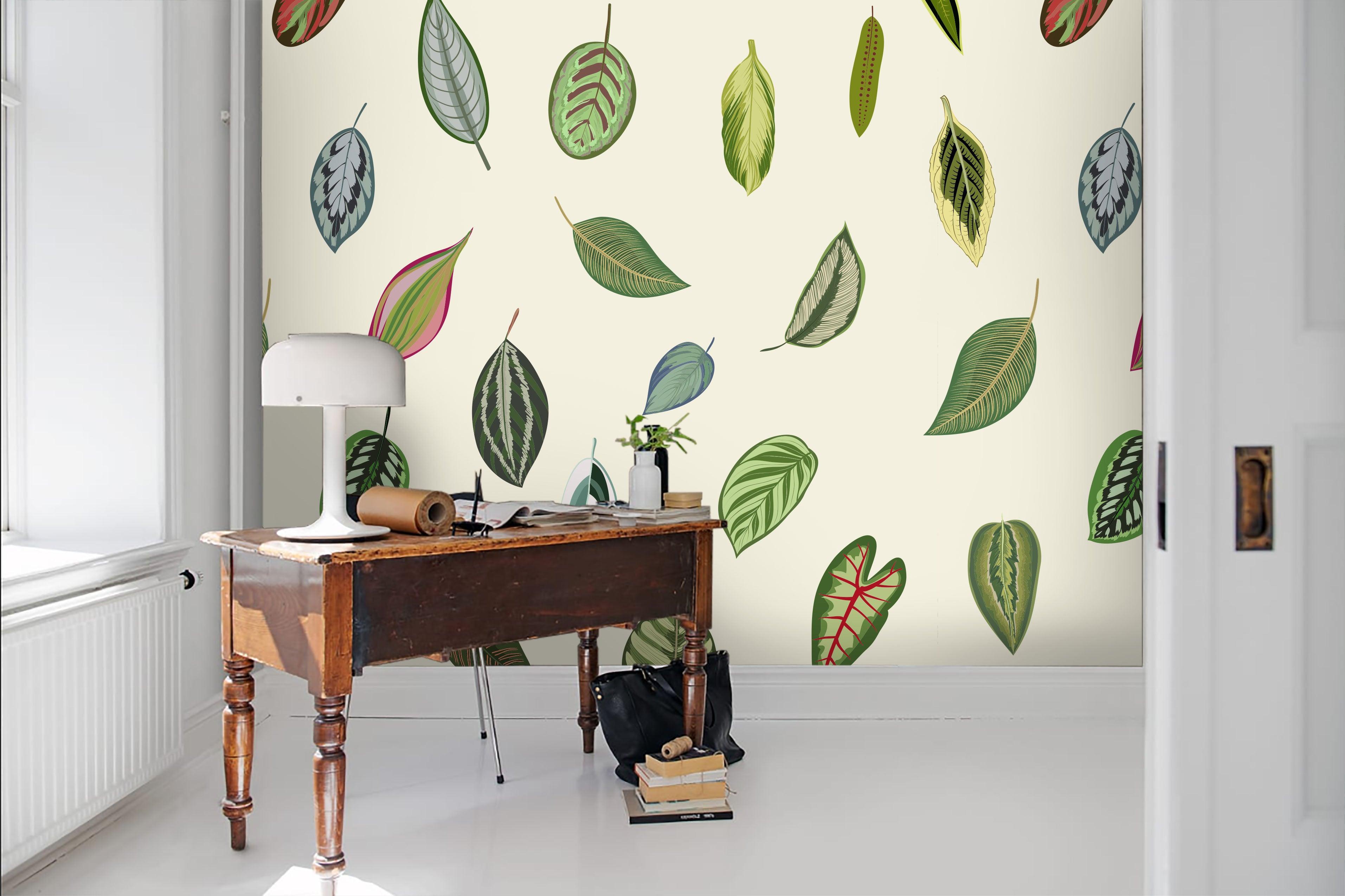 3D Cartoon Leaves Pattern Wall Mural Wallpaper 69- Jess Art Decoration