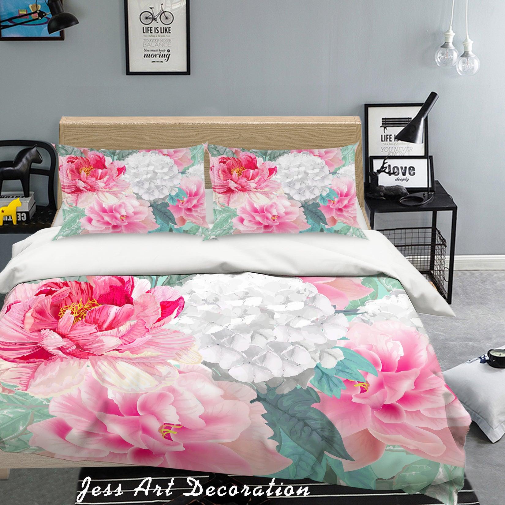3D Watercolor Peony Quilt Cover Set Bedding Set Pillowcases 52- Jess Art Decoration