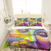 3D Graffiti Colorful Figure Quilt Cover Set Bedding Set Duvet Cover Pillowcases LXL- Jess Art Decoration