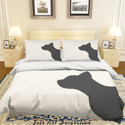 3D White Black Cat Kitty Quilt Cover Set Bedding Set Duvet Cover Pillowcases SF16- Jess Art Decoration
