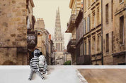 3D Street View Old Town Bordeaux City France Europe Wall Mural Wallpaper WJ 6820- Jess Art Decoration