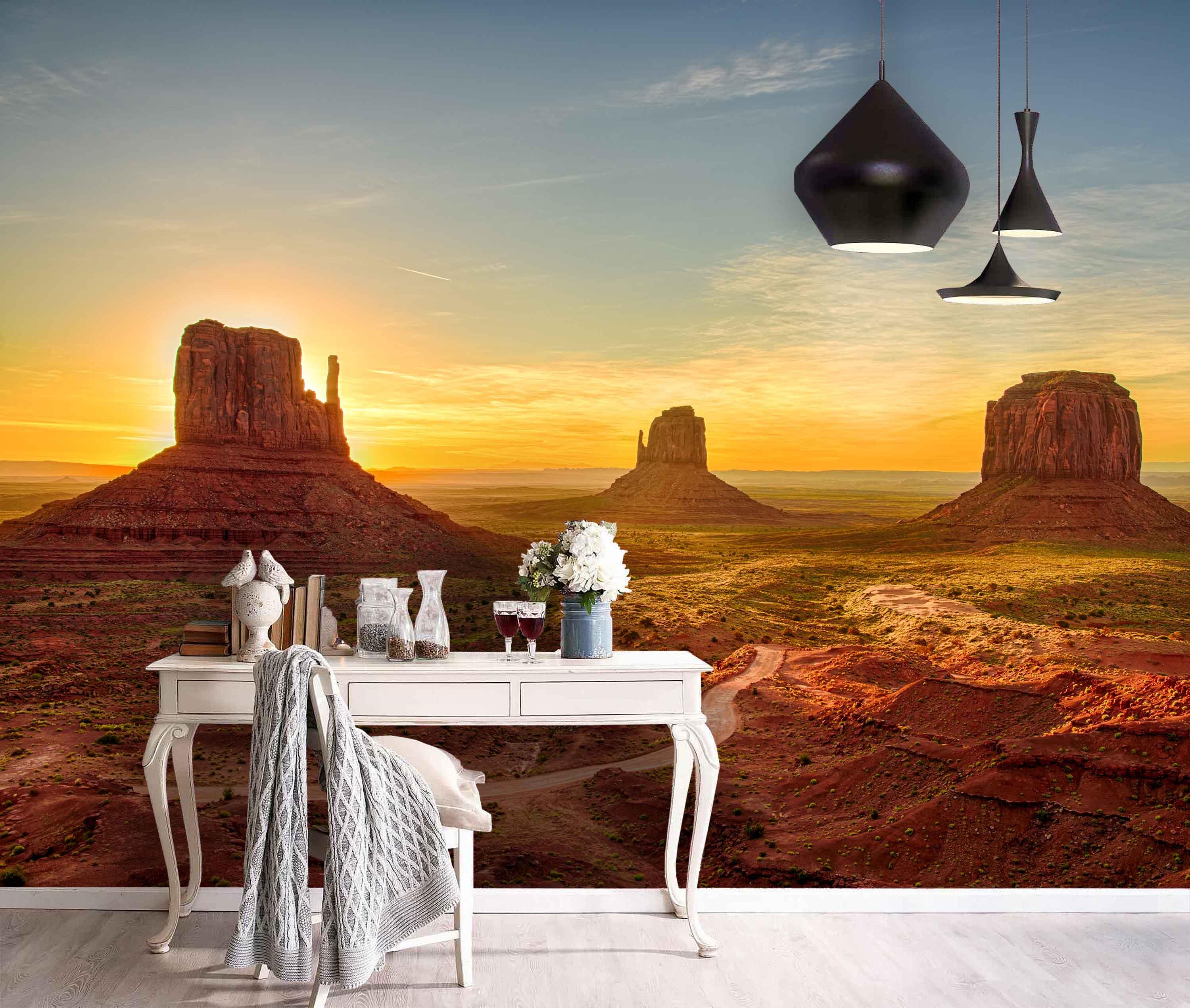 3D Sunset Desert Wall Mural Wallpaper 36- Jess Art Decoration