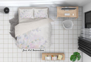3D Watercolor Floral Leaves Quilt Cover Set Bedding Set Duvet Cover Pillowcases 65- Jess Art Decoration