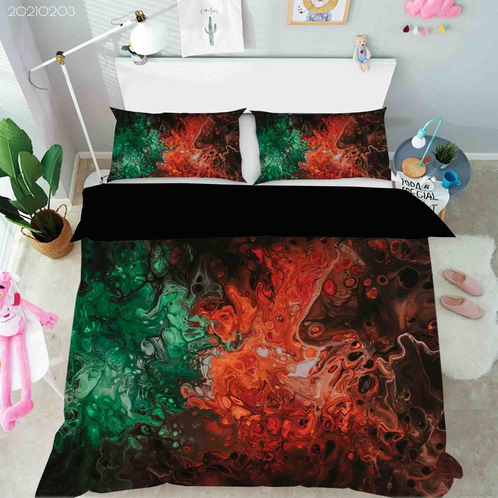 3D Abstract Color Marble Texture Quilt Cover Set Bedding Set Duvet Cover Pillowcases 24- Jess Art Decoration