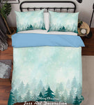 3D Cartoon Green Forest Snow Quilt Cover Set Bedding Set Pillowcases 36- Jess Art Decoration