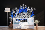 3D Abstract Blue White Slogan Wall Mural Wallpaper 246- Jess Art Decoration