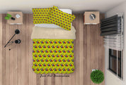3D Cartoon Yellow Super Bear Quilt Cover Set Bedding Set Duvet Cover Pillowcases LXL 159- Jess Art Decoration