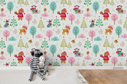 Cartoon Bear Animal Colorful Tree Plant Wall Mural Wallpaper LXL- Jess Art Decoration
