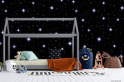 3D Cartoon Black Space Star Wall Mural Wallpaper LQH 70- Jess Art Decoration