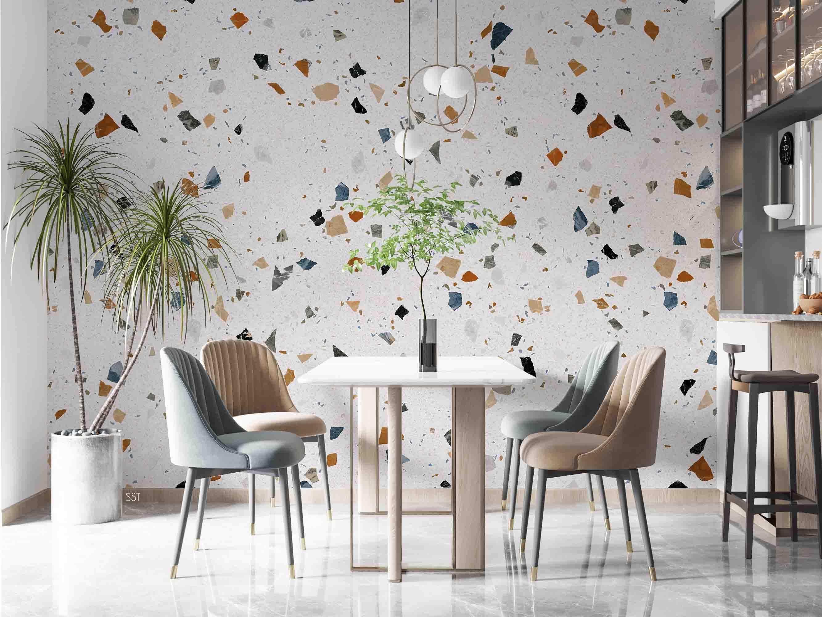 3D Terrazzo Texture modern terrazzo pattern wall mural wallpaper for living room - view 2