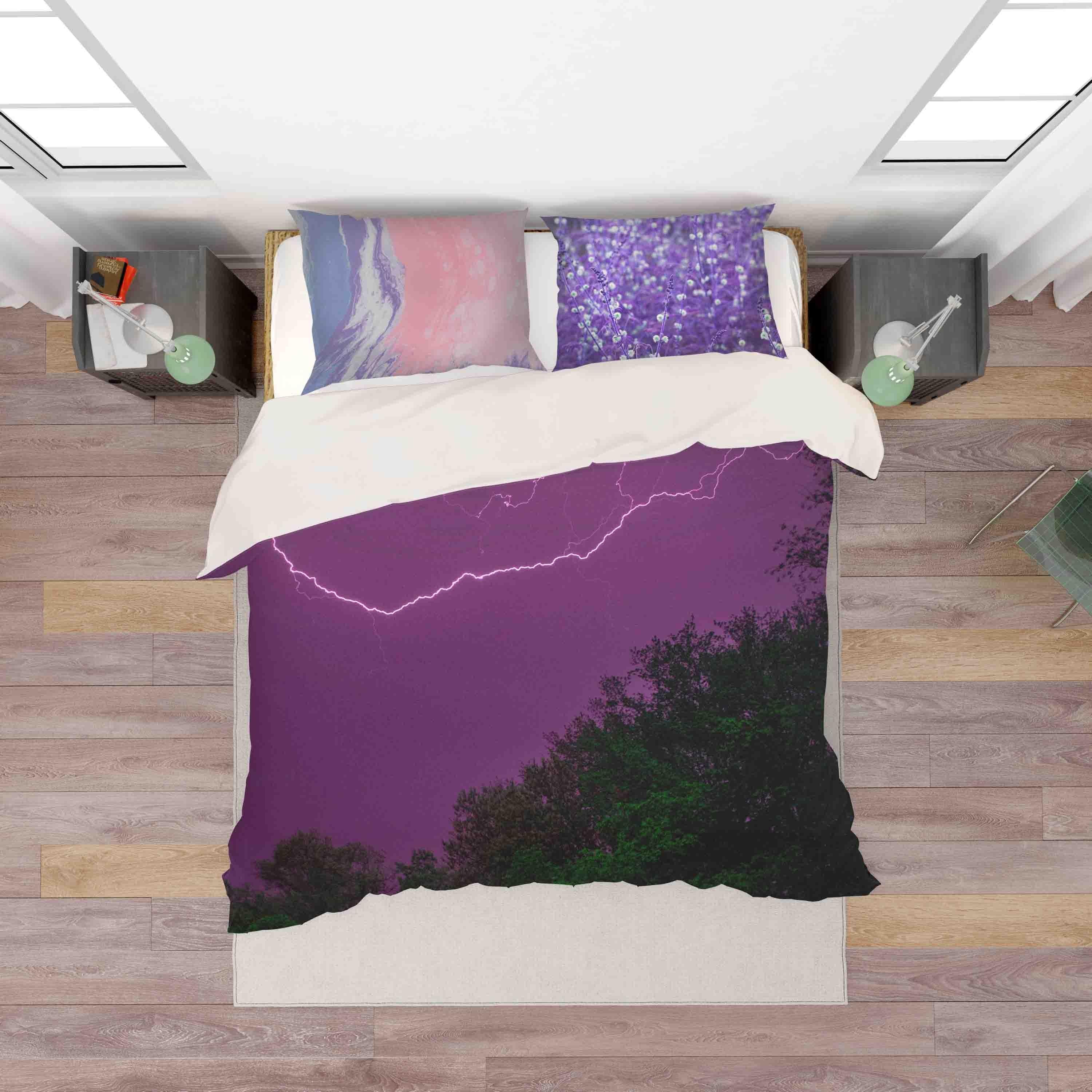 3D Purple Landscape Quilt Cover Set Bedding Set Pillowcases 90- Jess Art Decoration