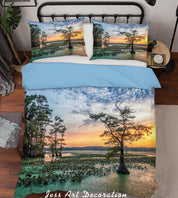 3D  Seaside Sunset Scenery Quilt Cover Set Bedding Set Pillowcases  35- Jess Art Decoration