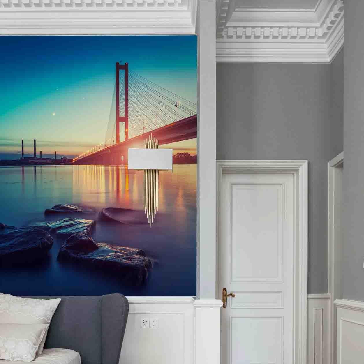 3D Cross Sea Bridge Sunset Wall Mural Wallpaper 98- Jess Art Decoration